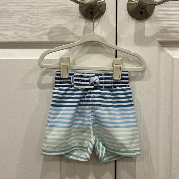 BUNDLE (2) RuggedButts Swim Trunks Colorblock Striped Baby Boy Size 3-6 Months - Picture 6 of 10
